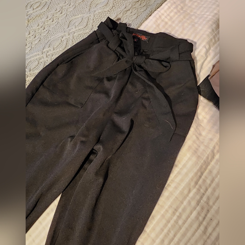 Black Dress Pants with Bow